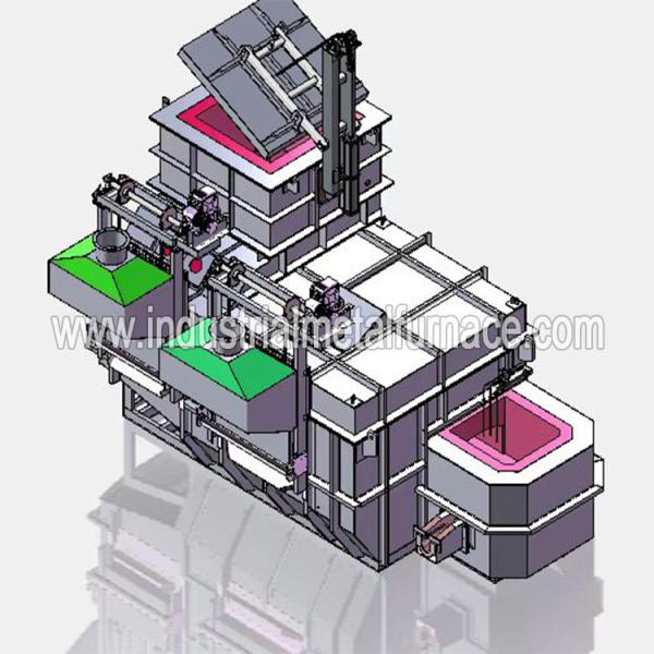 2500 kg/H Continuous Gas Fired Industrial Aluminum Melting Furnace , Aluminum