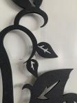 0.12 Inch Black Laser Cutting Iron Vine Shaped Wrought Iron Fence Decorations