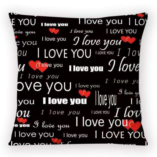 Sublimation Blank I Love You Short Floss Sublimation Pillowcases Diy Valentine'S Day Birthday Gifts