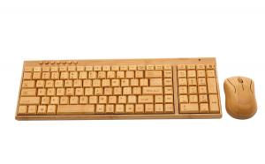 China 2.4GHz wireless bamboo keyboard and mouse waterproof keyboard+ wireless mouse factory