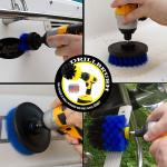 4pcs Drill Brush Set Drill Powered Extrusion Molding Cleaning