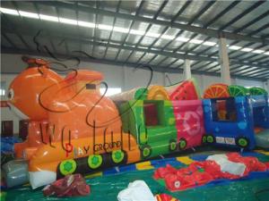 China new lovely fruit train inflatable bouncer for sale factory