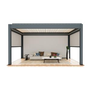 China Aluminum Alloy Electric Louver Turning Pavilion Outdoor Pavilion With Stylish Courtyard Shade Design factory
