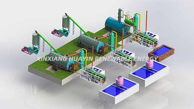 Petrol Pyrolysis Tyre Recycling Plant Carbon Black 10 Ton