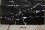 Black 15MM Calacatta Quartz Stone Lightning Patterned Quartz Slab