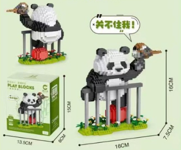 ABS Mini Bricks Building Blocks Panda Gift Box White Panda Toys for Boys Birthday Gift