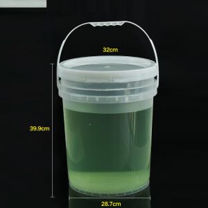 China 20L Clear Plastic Bucket with Screw Lid Paint Oil and Water Storage Solution factory