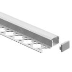 Square Plaster LED Profile PC Cover Strip Channel Drywall Gypsum Anodized 35