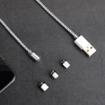 Magnetic Phone Charger Cable 1m 5V 2A Fire proof With 3 Adapters
