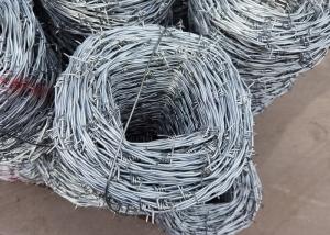 China Silver 2.5mm 14x14 Barbed Wire Electo Galvanized Barbed Wire factory