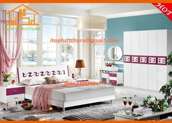 2016 high gloss cheap wholesale simple mdf modern home bedroom furniture sets