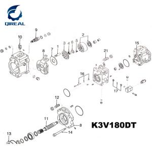 China k3v180dt hydraulic pump spare parts factory
