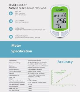 China Factory Price Blood Glucose Uric Acid Meter With Advanced Test Strips factory
