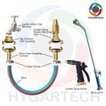 NBR Brass Hose Fittings Claw Lock Quick Connect Coupling & Spray Nozzle Set