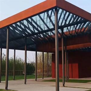 China Roof Unique Designed Garden Metal Pavilion Corten Steel Pergola Gazebos factory