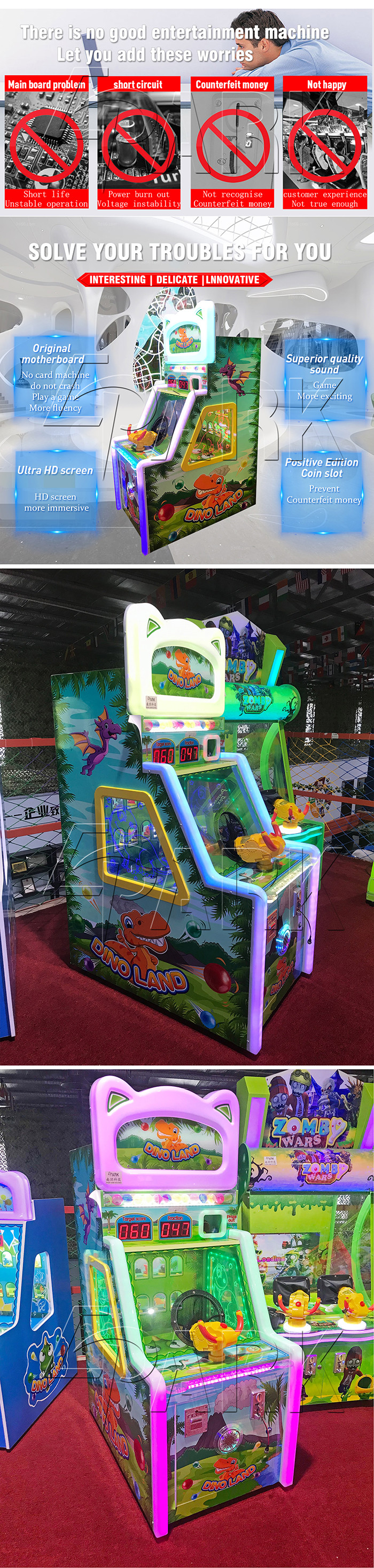 Amusement Kids Coin Operated Game Machine 1 Player Shooting Real Ball