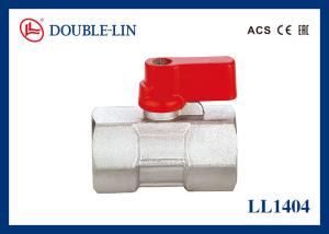 China Female X Female 25 Bar Brass Mini Ball Valve With Nickel Plated factory