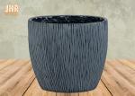 Round Planters Fiber Clay Flower Pots Outdoor Flower Planter Patio Planters Grey