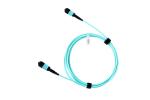 Female To Male Fiber Patch Cord OM3 3M MPO MTP Trunk Cables Aqua Blue