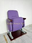 Aluminium Leg Wooden Armrest Theatre Seat Low Back 560mm Width Auditorium For