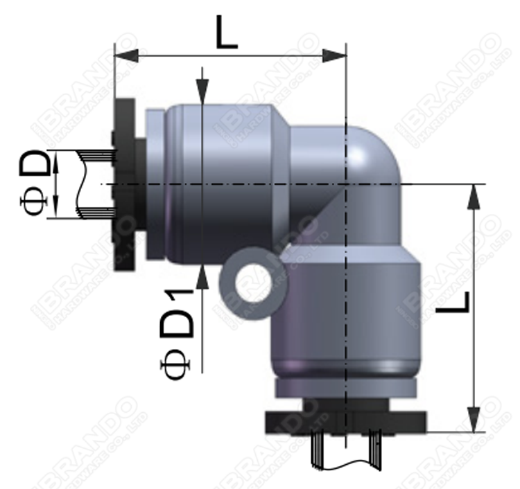 PUL Union Elbow Push Fit Pneumatic Hose Fittings 1/8'' 1/4'' 3/8'' 1/2''