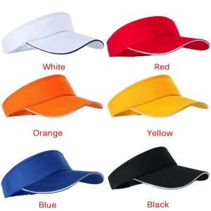 China Adjustable Sunbonnet Sun Visor Cap With Colored Jacquard Elastic Tape factory