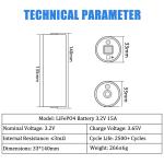 Lifepo4 Battery EVE C33 3.2V 15Ah 33140 3C Cylindrical Power Battery for Car