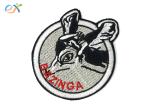 Custom Logo Deer Iron On Embroidered Patches Round Shape With Merrowed Border