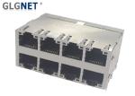 Through Hole / DIP 10G RJ45 Connector 2x4 Stacked Structure 60W UPOE+ Right