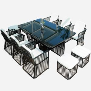 China Outdoor Rattan Table and Chair Set – Garden Patio Furniture for Terrace, Open-Air Leisure, Waterproof & Sunproof. on sale