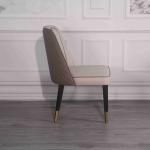 Hotel Solid Wood Back Chair PU High Elastic Sponge Padded Dining Room Chairs