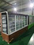 Supermarket Fruit Vegetable Shop Preservation Display Freezer With Door Curtain