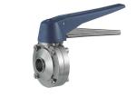 Butt Welded Hygienic Butterfly Valves Stainless Steel With Trigger Handle