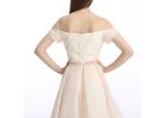 Beige Off The Shoulder Beaded Wedding Bridesmaid Dresses Dry Cleaning