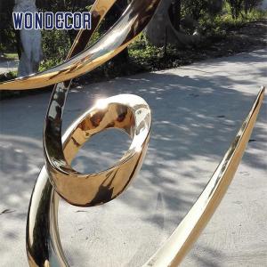 China Modern Metal Art Craft Abstract Twisted Ribbon Decoration Stainless Steel Sculpture factory
