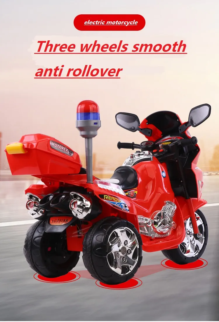 6V Electric Police Motorbike For Kids Size 117*55*72cm Age 2-8 Years Old