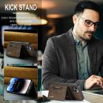 Business Design PU Wallet Case for IPhone 14 15 Pro Max 2 in 1 Magnetic Cell