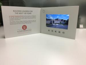 China Rechargeable Interactive Video Brochure Folded For Invitation factory