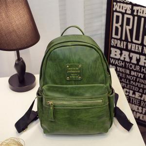 China PU Backpacks for college student custom green wholesale mochilas de moda tas ransel wanita factory