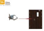 Steel Insulated Fire Door With Vision Panel /Walnut Wood Grain Finish/