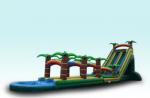 Light Blue 27FT Tropical Rush Inflatable Water Slides For Outdoor Plarground