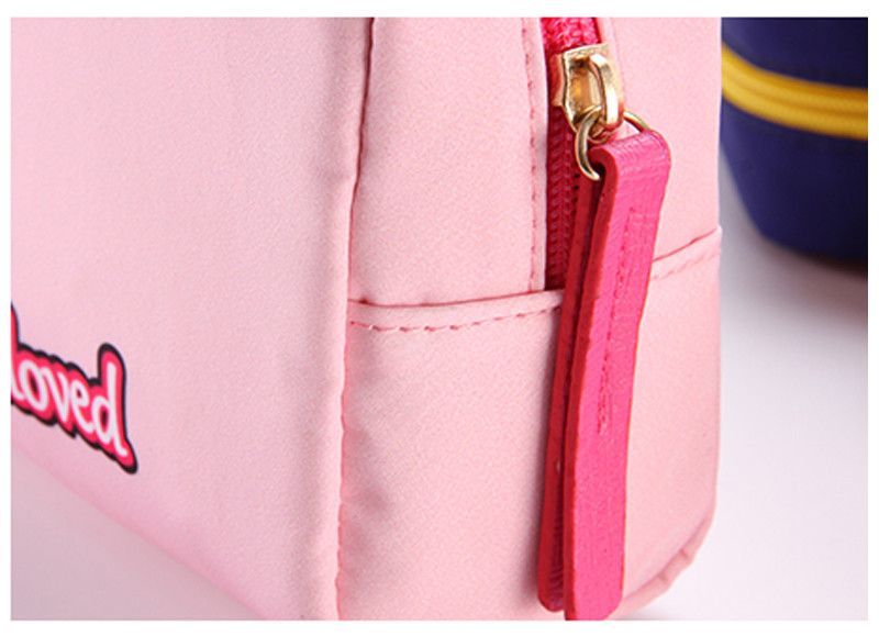 Student'S Zipper Closure Polyester Travel Makeup Pouch