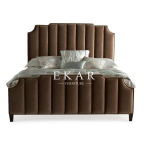 China Tall Leather Headboard King Size Beds factory