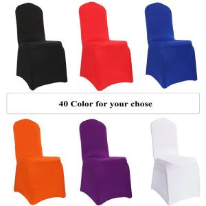 China 2019 Coloured Universal Spandex Lycra Banquet Chair Cover Stretch Elastic for Wedding Party decoration factory