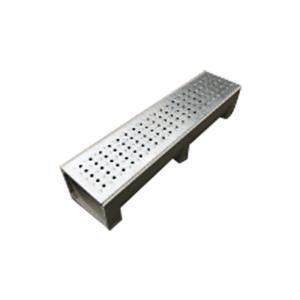 China Walkway Water Drainage Channel / Polymer Concrete Trench Drain With Slotted Grate on sale