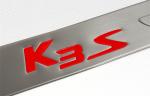 Red LOGO Outer Back Illuminated Door Sill Plates For KIA K3S 2013 2014
