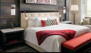 China Commercial Hotel Luxury Furniture , Apartment Hotel Bedroom Furniture Drak Color factory