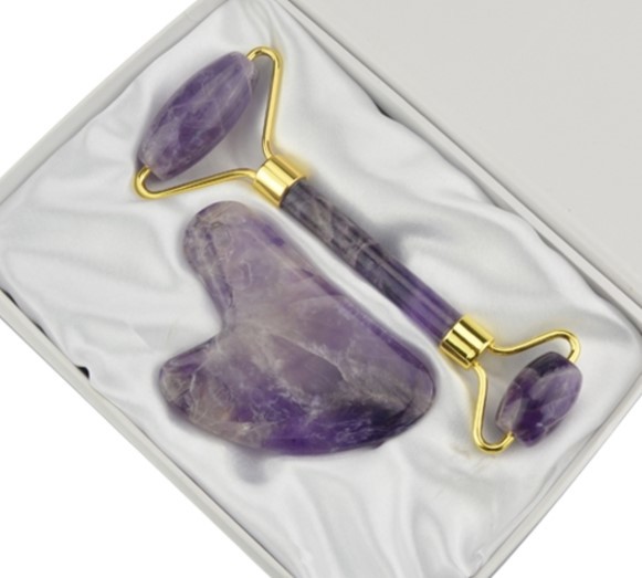 Skin Tightening Purple Face Roller Double Jade Roller