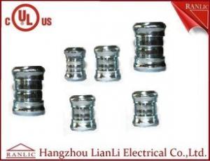 China 3 4 Steel EMT Conduit Fittings Galvanized Compression Coupling UL Listed , Blue White on sale