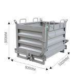 Metal Powder Solid Bulk Bins Steel Bottom Dumping Hopper Open Top Refuse